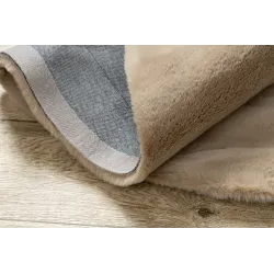 Teppich BUNNY Kreis Macchiato dunkles Beige KANINCHENFELL-IMITAT