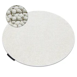 Teppich CASABLANCA LOOP rund weiß Schlingflor, weich - 2. WAHL