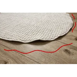 Teppich CASABLANCA LOOP rund weiß Schlingflor, weich - 2. WAHL