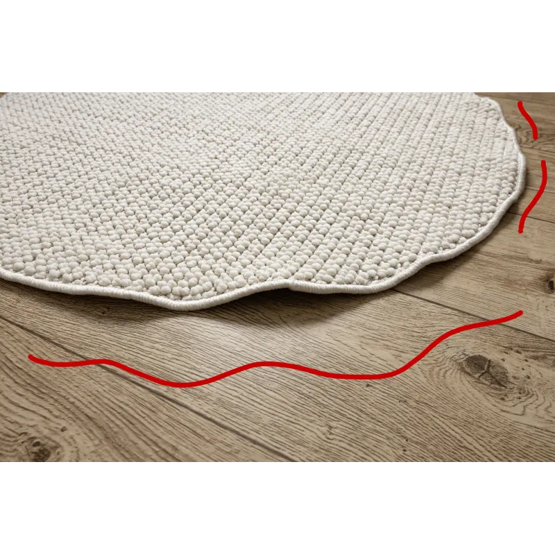 Teppich CASABLANCA LOOP rund weiß Schlingflor, weich - 2. WAHL