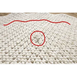 Teppich CASABLANCA LOOP rund weiß Schlingflor, weich - 2. WAHL