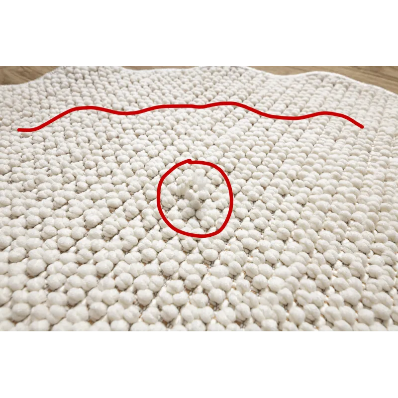 Teppich CASABLANCA LOOP rund weiß Schlingflor, weich - 2. WAHL