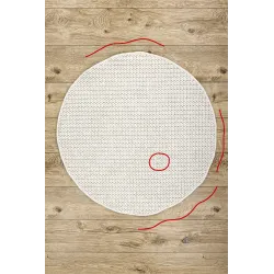 Teppich CASABLANCA LOOP rund weiß Schlingflor, weich - 2. WAHL