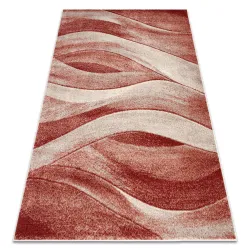 Teppich FUSION beige / terrakotta - Wellen, modern, abstrakt