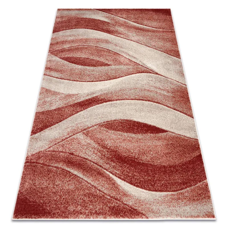 Teppich FUSION 1617 beige / terrakotta - Wellen, modern, abstrakt