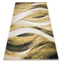 Teppich FUSION gelb / creme - Wellen, modern, abstrakt