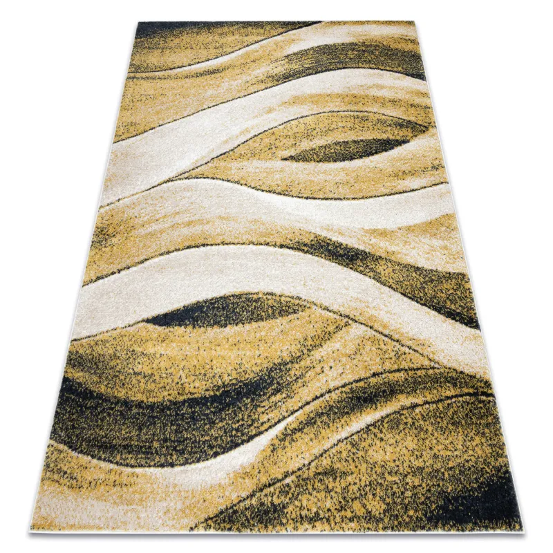 Teppich FUSION 1617 gelb / creme - Wellen, modern, abstrakt