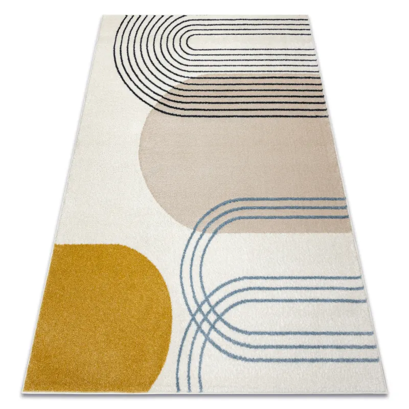 Teppich FUSION 7157 weiß / gold - Geometrisch, modern, abstrakt