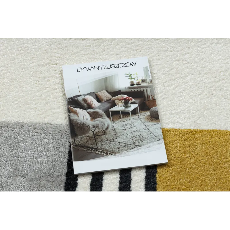 Teppich FUSION 1327 weiß / dunkelgrau / gold - Geometrisch, modern, abstrakt