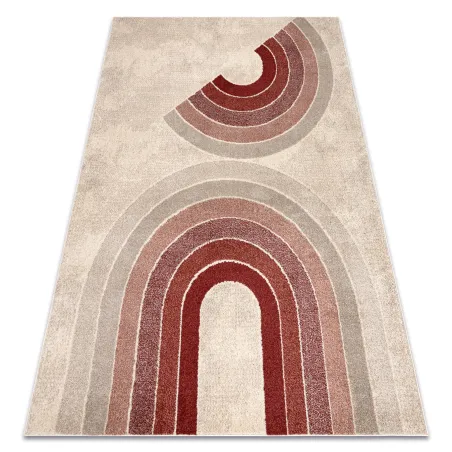 Teppich FUSION 0807 creme / bordeaux - Geometrisch, modern, abstrakt