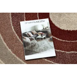 Teppich FUSION 0807 creme / bordeaux - Geometrisch, modern, abstrakt