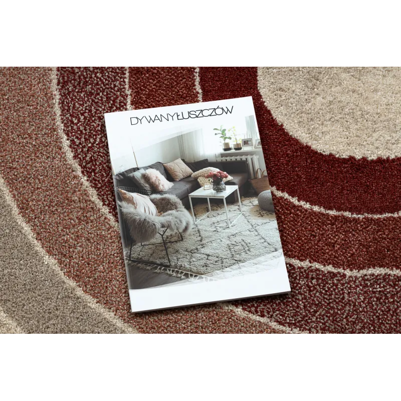 Teppich FUSION 0807 creme / bordeaux - Geometrisch, modern, abstrakt