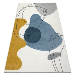 Teppich FUSION weiß / gelb / blau - Geometrisch, modern, abstrakt