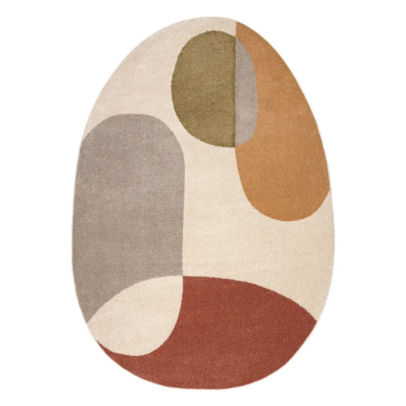 Teppich FUSION 5706 creme / terakotta Shape - Geometrisch, modern, abstrakt, unregelmäßig