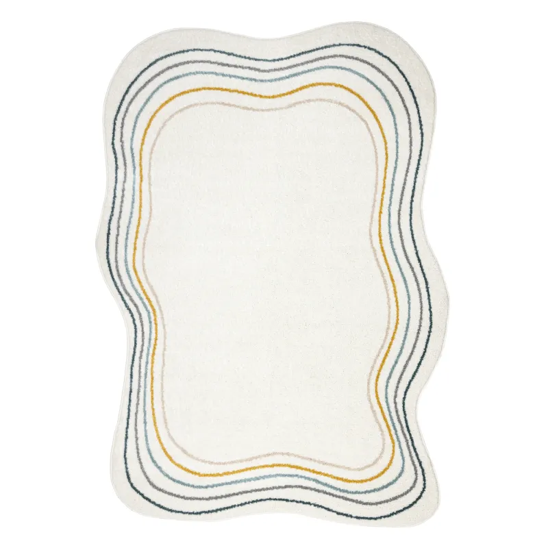 Teppich FUSION 5707 weiß / dunkelgrün Form - Abstraktion, modern, abstrakt, unregelmäßig