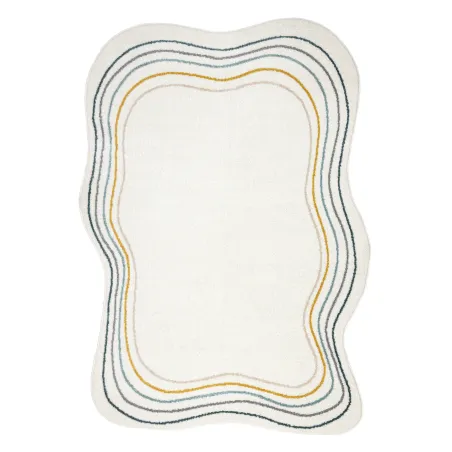 Teppich FUSION 5707 weiß / dunkelgrün Form - Abstraktion, modern, abstrakt, unregelmäßig