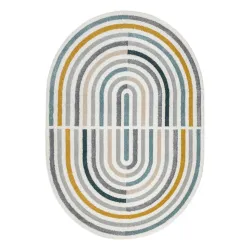 Teppich FUSION weiß / dunkelgrün Form - Geometrisch, modern, abstrakt, unregelmäßig