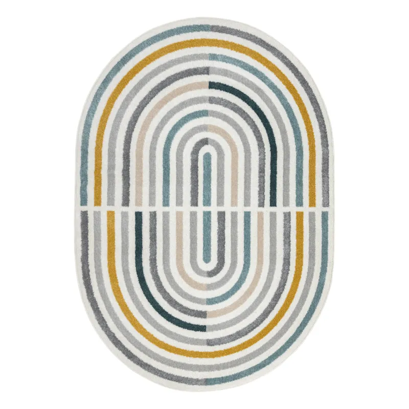 Teppich FUSION 5711 weiß / dunkelgrün Form - Geometrisch, modern, abstrakt, unregelmäßig
