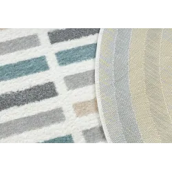 Teppich FUSION 5711 weiß / dunkelgrün Form - Geometrisch, modern, abstrakt, unregelmäßig