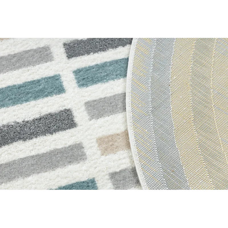 Teppich FUSION 5711 weiß / dunkelgrün Form - Geometrisch, modern, abstrakt, unregelmäßig