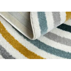 Teppich FUSION 5711 weiß / dunkelgrün Form - Geometrisch, modern, abstrakt, unregelmäßig