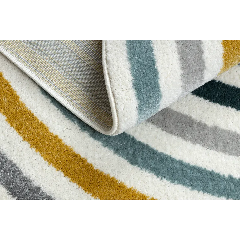 Teppich FUSION 5711 weiß / dunkelgrün Form - Geometrisch, modern, abstrakt, unregelmäßig