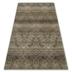 Wollenteppich NAIN Ornament, Blumen grün / beige