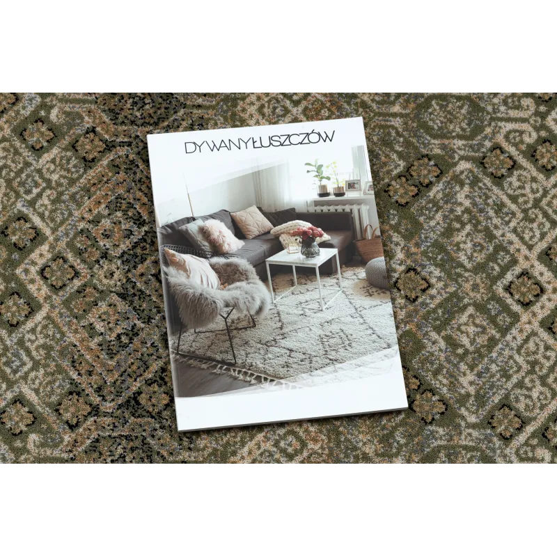 Wollenteppich NAIN Ornament, Blumen 1044/51058 grün / beige