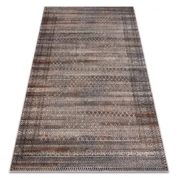 Wollenteppich NAIN Rahmen, Rauten beige / grau / braun