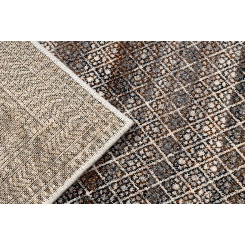 Wollenteppich NAIN Rahmen, Rauten 1277/51655 beige / grau / braun
