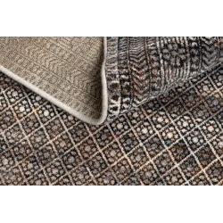 Wollenteppich NAIN Rahmen, Rauten 1277/51655 beige / grau / braun