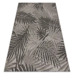 Sisal-Teppich FLOORLUX BLÄTTER Silber / Schwarz DSCHUNGEL - 2. WAHL