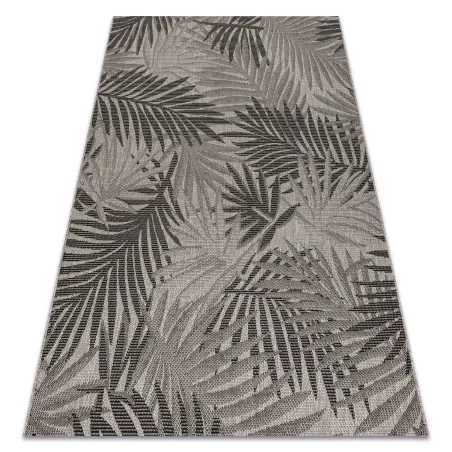Sisal-Teppich FLOORLUX 20504 BLÄTTER Silber / Schwarz DSCHUNGEL - 2. WAHL