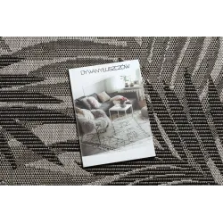 Sisal-Teppich FLOORLUX 20504 BLÄTTER Silber / Schwarz DSCHUNGEL - 2. WAHL