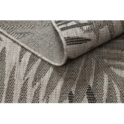 Sisal-Teppich FLOORLUX 20504 BLÄTTER Silber / Schwarz DSCHUNGEL - 2. WAHL