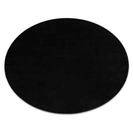Teppich ETON PLUS rund schwarz einfarbig, uni, glatt