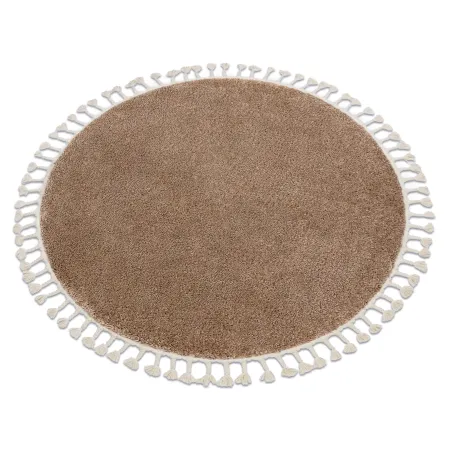 Teppich BERBER 9000 Kreis beige Fransen Berberteppich marokkanisch Shaggy