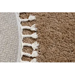 Teppich BERBER 9000 Kreis beige Fransen Berberteppich marokkanisch Shaggy