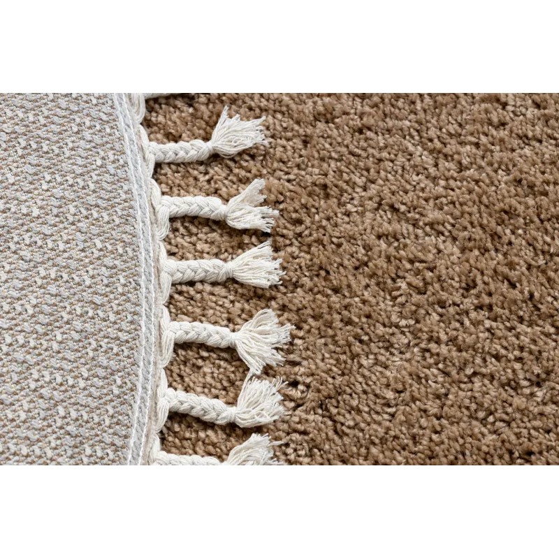 Teppich BERBER 9000 Kreis beige Fransen Berberteppich marokkanisch Shaggy