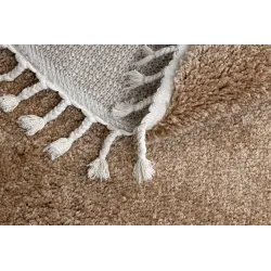 Teppich BERBER 9000 Kreis beige Fransen Berberteppich marokkanisch Shaggy
