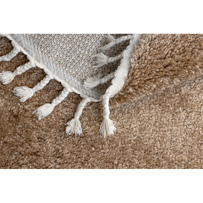 Teppich BERBER 9000 Kreis beige Fransen Berberteppich marokkanisch Shaggy