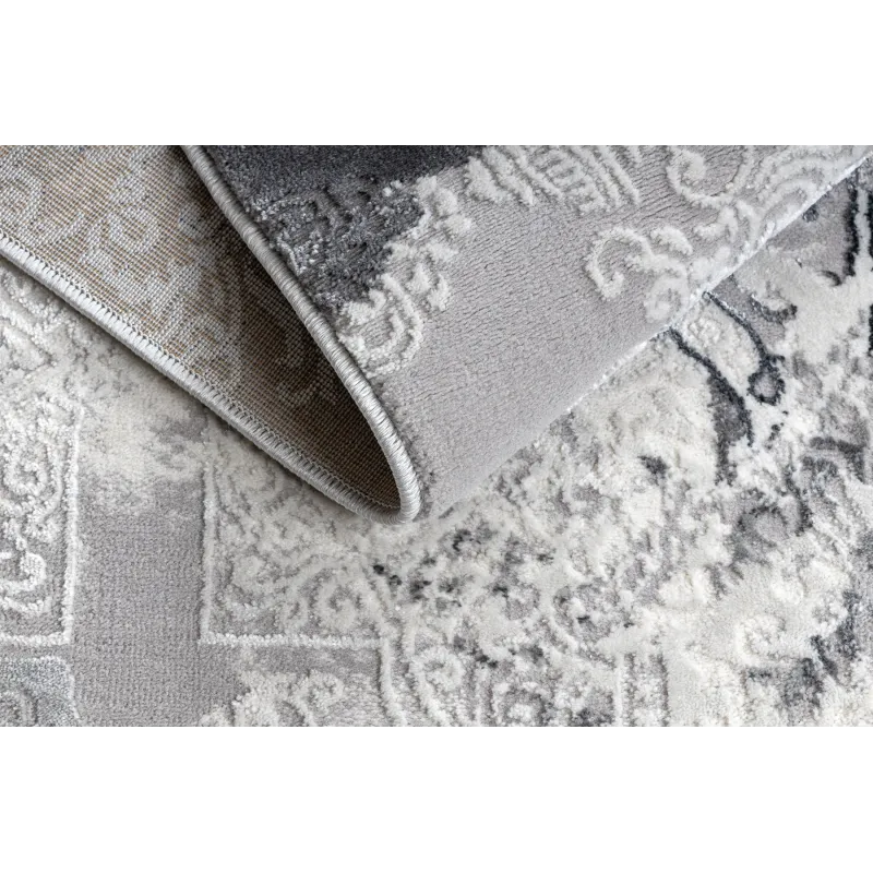 Teppich ALLURE 5715 Abstraktion - Strukturell, stilvoll, glamourös hellgrau / weiß