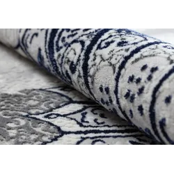 Teppich ALLURE 5715 Abstraktion - Strukturell, stilvoll, Glamour hellgrau / marineblau