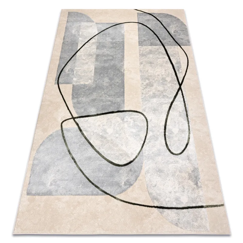 Teppich ALLURE 9980 Geometrisch - Strukturell, stilvoll, Glamour beige / grün