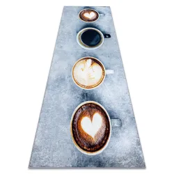 Waschbarer Teppich ANDRE Kaffee, für die Küche, rutschfest - grau / braun