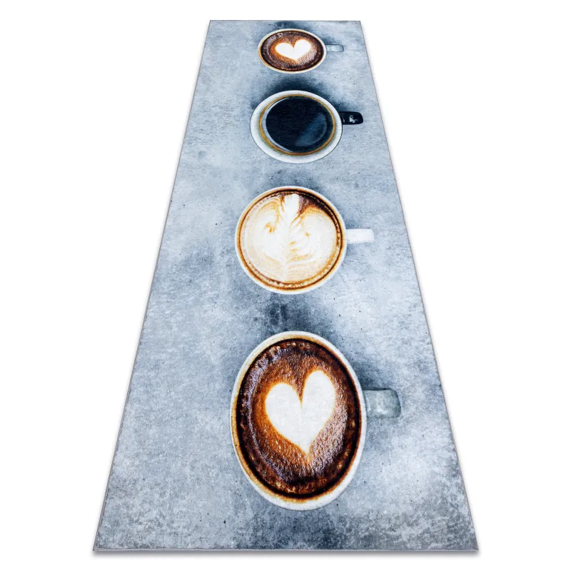 Waschbarer Teppich ANDRE 33300 Kaffee, für die Küche, rutschfest - grau / braun