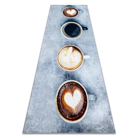 Waschbarer Teppich ANDRE 33300 Kaffee, für die Küche, rutschfest - grau / braun