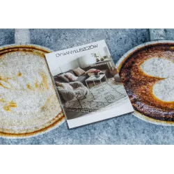 Waschbarer Teppich ANDRE 33300 Kaffee, für die Küche, rutschfest - grau / braun