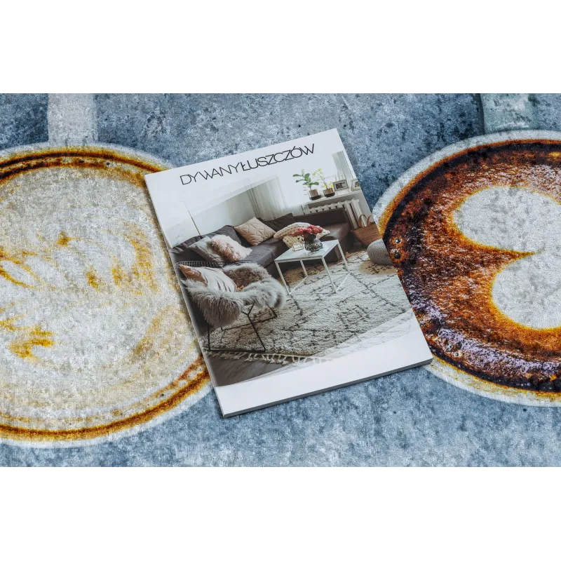 Waschbarer Teppich ANDRE 33300 Kaffee, für die Küche, rutschfest - grau / braun