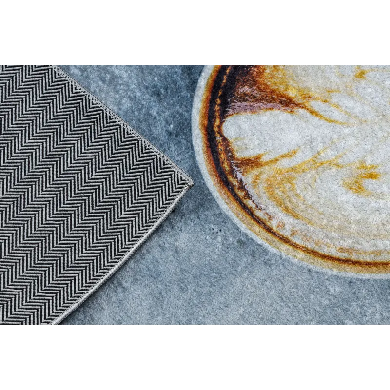 Waschbarer Teppich ANDRE 33300 Kaffee, für die Küche, rutschfest - grau / braun